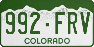 CO license plate 992FRV