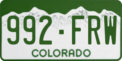 CO license plate 992FRW