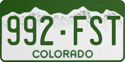 CO license plate 992FST