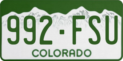 CO license plate 992FSU