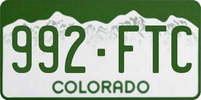 CO license plate 992FTC