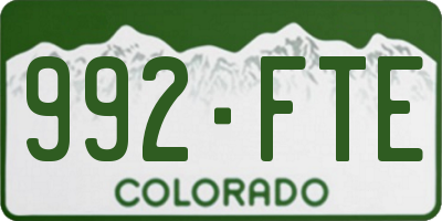 CO license plate 992FTE