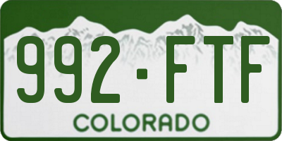 CO license plate 992FTF