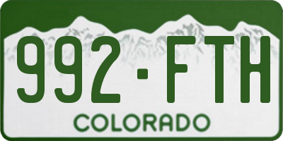 CO license plate 992FTH