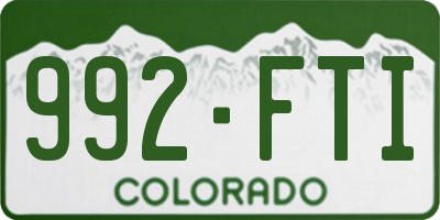 CO license plate 992FTI