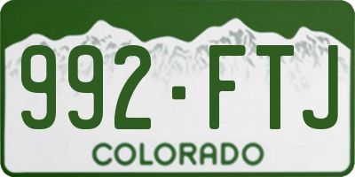 CO license plate 992FTJ