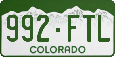 CO license plate 992FTL