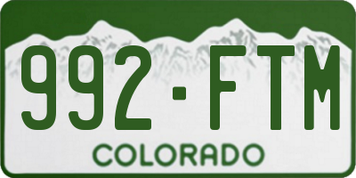 CO license plate 992FTM
