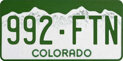 CO license plate 992FTN