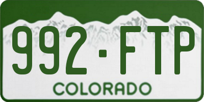 CO license plate 992FTP