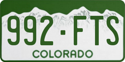 CO license plate 992FTS