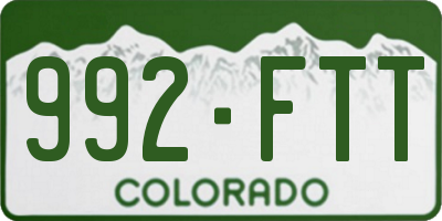 CO license plate 992FTT