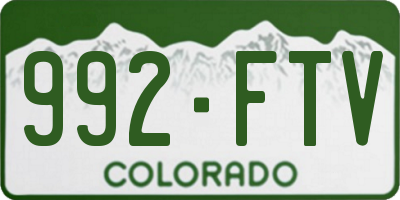CO license plate 992FTV