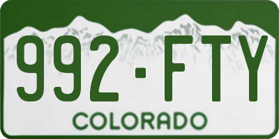 CO license plate 992FTY