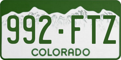 CO license plate 992FTZ