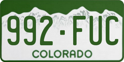 CO license plate 992FUC