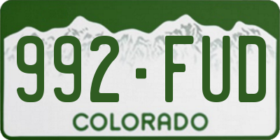 CO license plate 992FUD