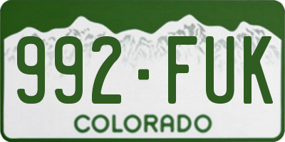 CO license plate 992FUK