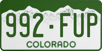 CO license plate 992FUP