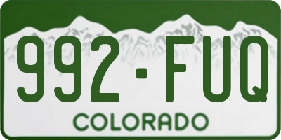 CO license plate 992FUQ