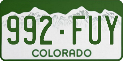CO license plate 992FUY