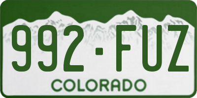 CO license plate 992FUZ