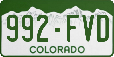 CO license plate 992FVD