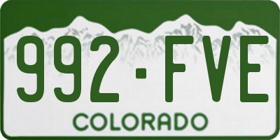 CO license plate 992FVE