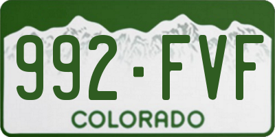 CO license plate 992FVF