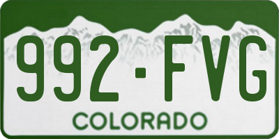 CO license plate 992FVG