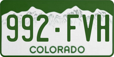 CO license plate 992FVH