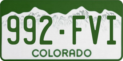 CO license plate 992FVI