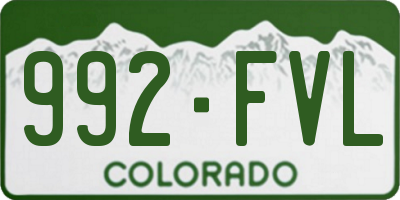 CO license plate 992FVL
