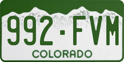 CO license plate 992FVM