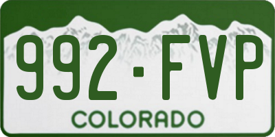 CO license plate 992FVP
