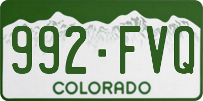 CO license plate 992FVQ