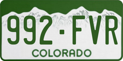 CO license plate 992FVR