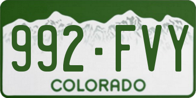 CO license plate 992FVY