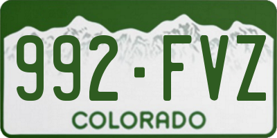 CO license plate 992FVZ
