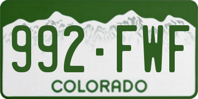 CO license plate 992FWF