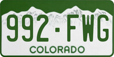 CO license plate 992FWG