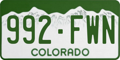 CO license plate 992FWN