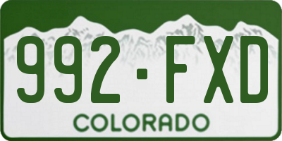 CO license plate 992FXD