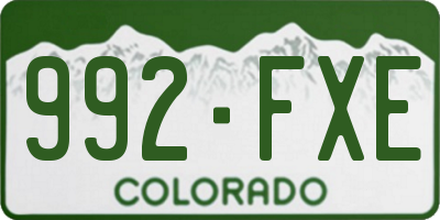 CO license plate 992FXE