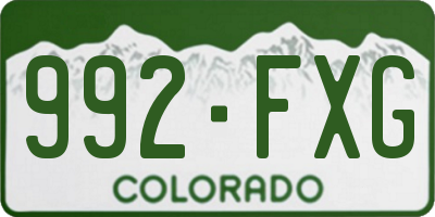 CO license plate 992FXG