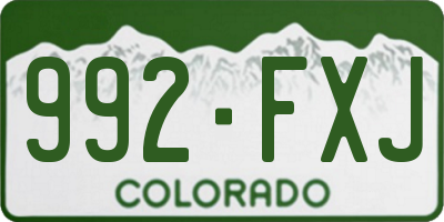 CO license plate 992FXJ