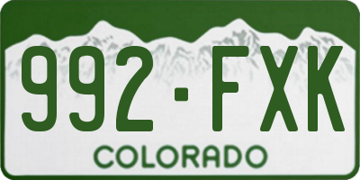 CO license plate 992FXK
