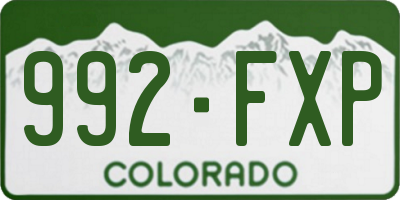 CO license plate 992FXP