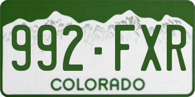 CO license plate 992FXR