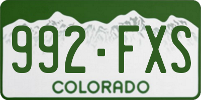 CO license plate 992FXS